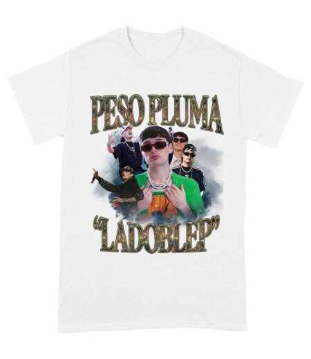 Peso-Pluma & LaDobleP Graphic Tee ? Bold Design with Artist Images and Text Elements Unisex Adult
