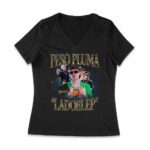 Peso-Pluma & LaDobleP Graphic Tee ? Bold Design with Artist Images and Text Elements Women Jersey V-Neck – Viva Party