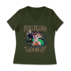 Peso-Pluma & LaDobleP Graphic Tee ? Bold Design with Artist Images and Text Elements Women Jersey V-Neck