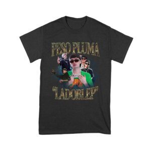 Peso-Pluma & LaDobleP Graphic Tee ? Bold Design with Artist Images and Text Elements Unisex Youth – Viva Party