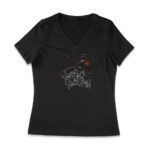 Peso-Pluma Graphic Tee - Bold Design Featuring Artist Name and Iconic Spider Tattoo Women Jersey V-Neck – Viva Party
