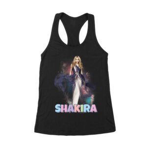 Shakira Retro Pop Diva Art - Vibrant Music Queen Design for True Fans Women's Racerback Tank Top – Viva Party