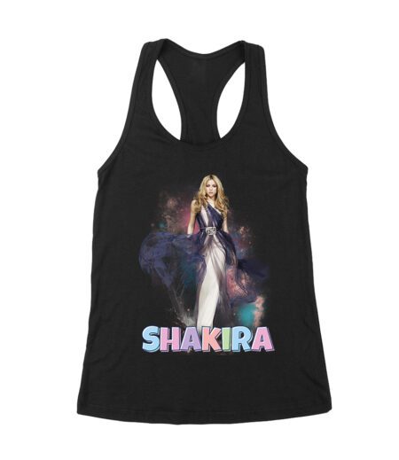 Shakira Retro Pop Diva Art - Vibrant Music Queen Design for True Fans Women's Racerback Tank Top – Viva Party