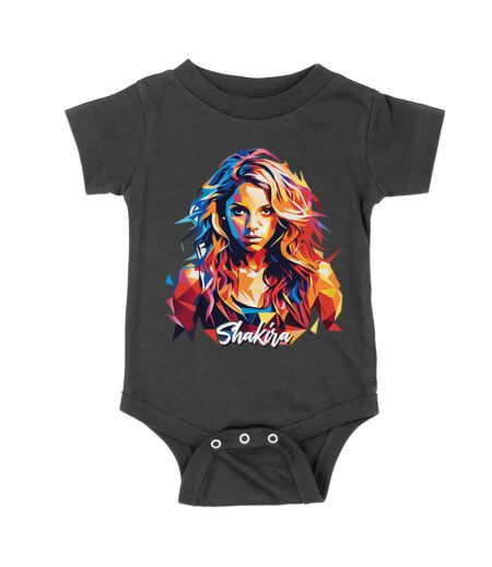 Shakira-Isabel Colorful Geometric Portrait - Bold Latin Pop Art Design for Music and Style Enthusiasts Unisex Baby Jersey – Viva Party