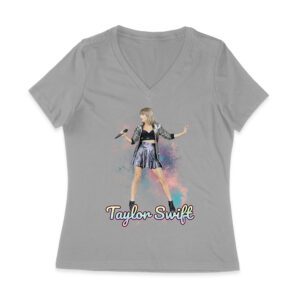 Taylor-Swift Spotlight Performance on Stage Graphic Tee Women Jersey V-Neck
