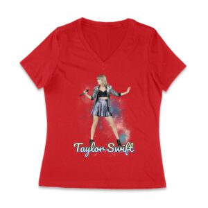 Taylor-Swift Spotlight Performance on Stage Graphic Tee Women Jersey V-Neck