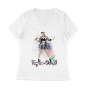 Taylor-Swift Spotlight Performance on Stage Graphic Tee Women Jersey V-Neck