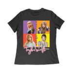 Taylor-Swift Color Block Portrait Pop Art T-Shirt Women Relaxed – Viva Party