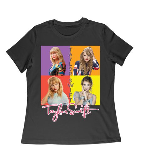Taylor-Swift Color Block Portrait Pop Art T-Shirt Women Relaxed – Viva Party