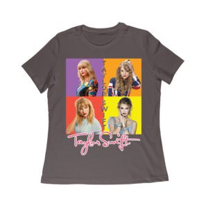 Taylor-Swift Color Block Portrait Pop Art T-Shirt Women Relaxed