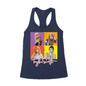Taylor-Swift Color Block Portrait Pop Art T-Shirt Women's Racerback Tank Top