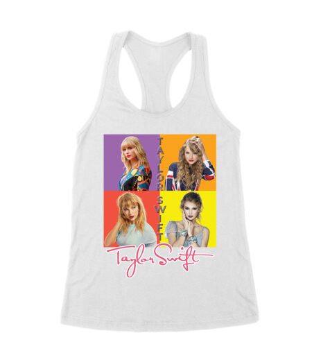 Taylor-Swift Color Block Portrait Pop Art T-Shirt Women's Racerback Tank Top