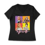 Taylor-Swift Color Block Portrait Pop Art T-Shirt Women Jersey V-Neck – Viva Party