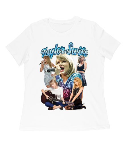 Taylor-Swift Singing Moments Collage Graphic T-Shirt Women Relaxed