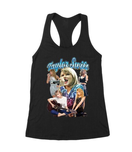 Taylor-Swift Singing Moments Collage Graphic T-Shirt Women's Racerback Tank Top – Viva Party
