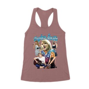 Taylor-Swift Singing Moments Collage Graphic T-Shirt Women's Racerback Tank Top