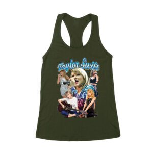 Taylor-Swift Singing Moments Collage Graphic T-Shirt Women's Racerback Tank Top