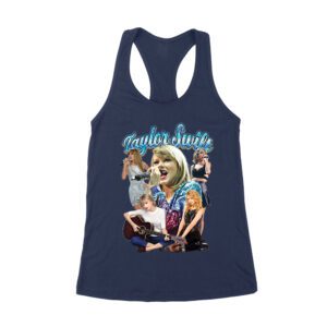 Taylor-Swift Singing Moments Collage Graphic T-Shirt Women's Racerback Tank Top