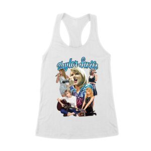 Taylor-Swift Singing Moments Collage Graphic T-Shirt Women's Racerback Tank Top