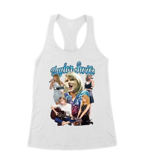 Taylor-Swift Singing Moments Collage Graphic T-Shirt Women's Racerback Tank Top