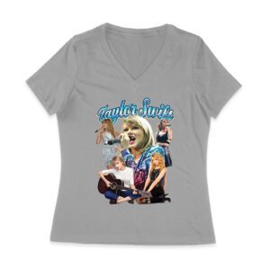 Taylor-Swift Singing Moments Collage Graphic T-Shirt Women Jersey V-Neck