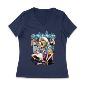 Taylor-Swift Singing Moments Collage Graphic T-Shirt Women Jersey V-Neck