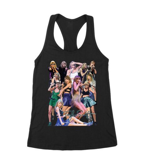 Taylor-Swift Era Collage Multiple Looks Fan T-Shirt Women's Racerback Tank Top – Viva Party