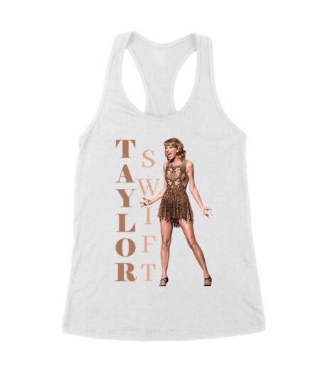 Taylor-Swift Bold Letters with Chic Pose T-Shirt Women's Racerback Tank Top