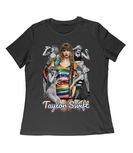 Taylor-Swift Rainbow Outfit Pop Icon T-Shirt Women Relaxed – Viva Party