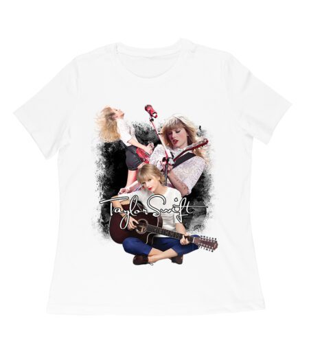 Taylor-Swift Guitar Performance Duo Style T-Shirt Women Relaxed