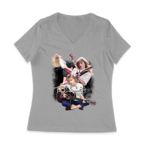 Taylor-Swift Guitar Performance Duo Style T-Shirt Women Jersey V-Neck