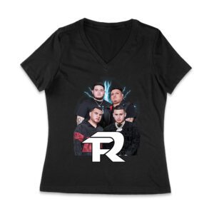 111-xpantia Fuerza Regida Team - Bold Music Collage Design Women Jersey V-Neck – Viva Party