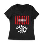 ANSIEDAD 111-xpantia Fuerza Regida ? Eye Graphic T-Shirt Design Women Jersey V-Neck – Viva Party