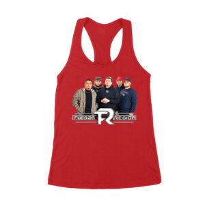 111-xpantia Fuerza Regida Team ? Collage Graphic Latino Band Tee Women's Racerback Tank Top
