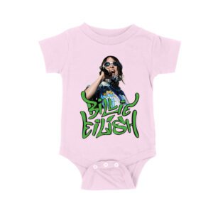 Billi-Eilish Streetwear Green Graphic T-Shirt for Music Fans Unisex Baby Jersey