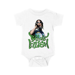 Billi-Eilish Streetwear Green Graphic T-Shirt for Music Fans Unisex Baby Jersey