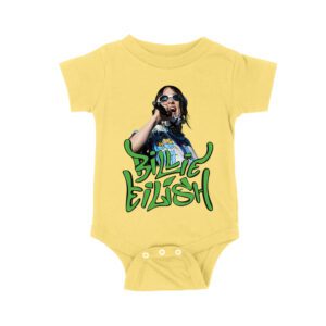 Billi-Eilish Streetwear Green Graphic T-Shirt for Music Fans Unisex Baby Jersey