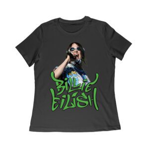 Billi-Eilish Streetwear Green Graphic T-Shirt for Music Fans Women Relaxed – Viva Party