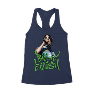 Billi-Eilish Streetwear Green Graphic T-Shirt for Music Fans Women's Racerback Tank Top