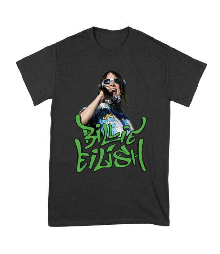 Billi-Eilish Streetwear Green Graphic T-Shirt for Music Fans Unisex Youth – Viva Party