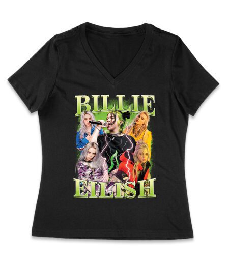 Billi-Eilsh Live Collage Concert Style T-Shirt for Music Lovers Women Jersey V-Neck – Viva Party