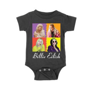 Color Pop Billie Eilish Portrait T-Shirt for Artistic Music Fans Unisex Baby Jersey – Viva Party