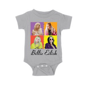 Color Pop Billie Eilish Portrait T-Shirt for Artistic Music Fans Unisex Baby Jersey