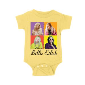 Color Pop Billie Eilish Portrait T-Shirt for Artistic Music Fans Unisex Baby Jersey