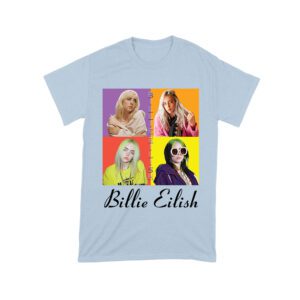 Color Pop Billie Eilish Portrait T-Shirt for Artistic Music Fans Unisex Toddler