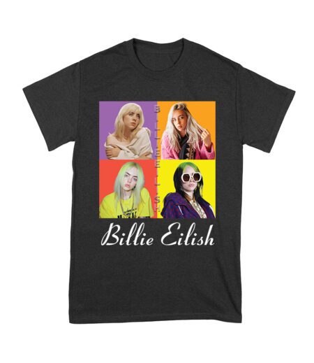 Color Pop Billie Eilish Portrait T-Shirt for Artistic Music Fans Unisex Youth – Viva Party