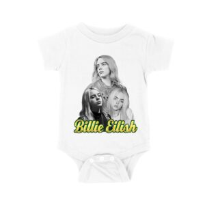Billie Eilish Black-and-White Emotional Portrait T-Shirt for True Fans Unisex Baby Jersey