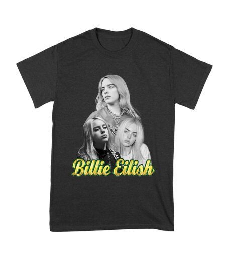 Billie Eilish Black-and-White Emotional Portrait T-Shirt for True Fans Unisex Youth – Viva Party