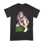 Urban Style Billie Eilish Sitting Pose Green Graffiti T-Shirt Unisex Adult – Viva Party