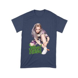 Urban Style Billie Eilish Sitting Pose Green Graffiti T-Shirt Unisex Toddler